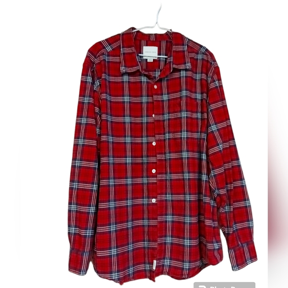 American Eagle Classic Fit Plaid Shirt  Red, Blue and White Plus Size 🚨flaw🚨 - Picture 1 of 8